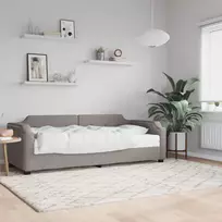 Lova su čiužiniu, taupe spalvos, 90x200cm, audinys