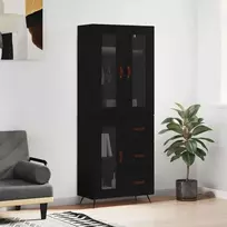 Komoda, juodos spalvos, 69,5x34x180cm, apdirbta mediena