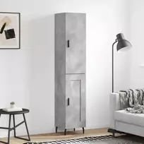 Komoda, betono pilkos spalvos, 34,5x34x180cm, apdirbta mediena