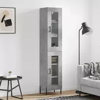Komoda, betono pilkos spalvos, 34,5x34x180cm, apdirbta mediena