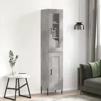 Komoda, betono pilkos spalvos, 34,5x34x180cm, apdirbta mediena