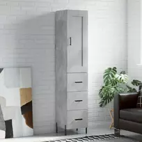 Komoda, betono pilkos spalvos, 34,5x34x180cm, apdirbta mediena