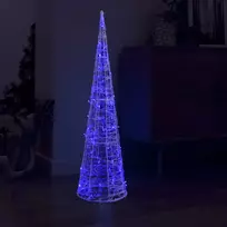 Akrilinė LED dekoracija piramidė, mėlynos spalvos, 120cm