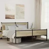 Lovos rėmas be čiužinio, sonoma ąžuolo, 160x200cm, metalas