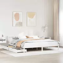 Lovos rėmas be čiužinio, baltas, 200x200cm, pušies masyvas