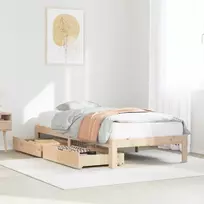 Lovos rėmas su stalčiais, 90x200cm, pušies medienos masyvas