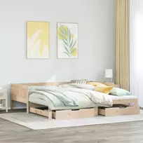 Lova su ištraukiama dalimi/stalčiais be čiužinio, 90x190 cm
