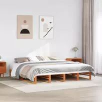 Lovos rėmas be čiužinio, vaško rudas, 180x200cm, pušies masyvas