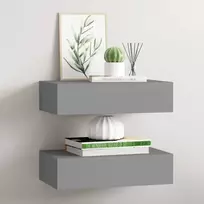 Lentynos su stalčiais, 2vnt., pilkos, 40x23,5x10cm, MDF