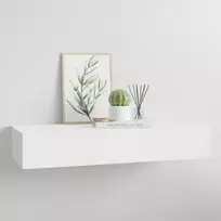 Sieninė lentyna su stalčiumi, baltos spalvos, 60x23,5x10cm, MDF