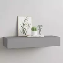 Sieninė lentyna su stalčiumi, pilka, 60x23,5x10cm, MDF
