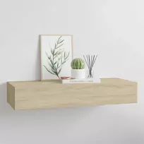 Sieninė lentyna su stalčiumi, ąžuolo, 60x23,5x10cm, MDF