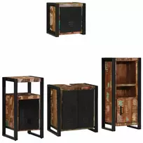 Vonios baldų rinkinys su stalčių 4 pcs Kietas atkurtas medis