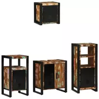 Vonios baldų rinkinys su stalčių 4 pcs Kietas atkurtas medis