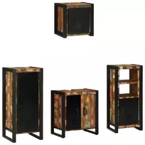 Vonios baldų rinkinys su stalčių 4 pcs Kietas atkurtas medis