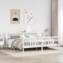 Lovos rėmas su galvūgaliu be čiužinio, baltas, 200x200cm
