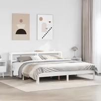 Lovos rėmas su galvūgaliu be čiužinio, baltas, 200x200cm