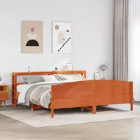 Lovos rėmas be čiužinio, vaško rudas, 180x200cm, pušies masyvas