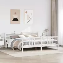 Lovos rėmas su galvūgaliu be čiužinio, baltas, 200x200cm