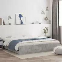 Lovos rėmas su stalčiais, betono, 180x200cm, apdirbta mediena