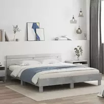 Lovos rėmas su galvūgaliu, betono, 200x200cm, apdirbta mediena