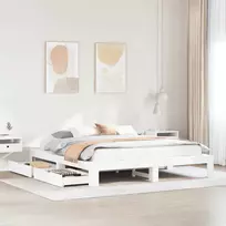 Lovos rėmas be čiužinio, baltas, 200x200cm, pušies masyvas