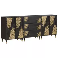 Vonios spintos komplektas 3 pcs Juoda 180 x 33 x 75 cm