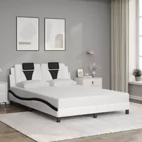 Lovos rėmas, Viana, be čiužinio, baltas/juodas, 140x200cm, dirbtinė oda