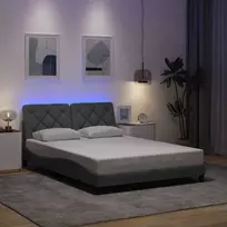 Lovos rėmas su LED be čiužinio, šviesiai pilkas, 120x200 cm
