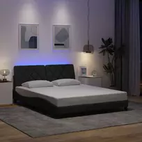 Lovos rėmas su LED be čiužinio, tamsiai pilkas, 160x200 cm