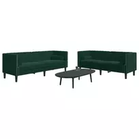 Chesterfield sofų komplektas su pagalvėlėmis, 2 dalių, žalia