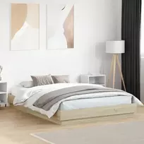 Lovos rėmas, sonoma ąžuolo spalvos, 140x200cm, apdirbta mediena
