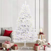 Dirbtinė Kalėdų eglutė su 300 LED Balta 210 cm PVC ir metalas