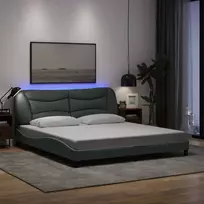 Lovos rėmas su LED be čiužinio, Hvar, šviesiai pilkas, 180x200 cm