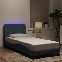 Lovos rėmas su LED be čiužinio, tamsiai pilkas, 90x190cm, aksomas