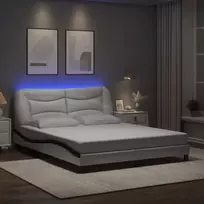 Lovos rėmas su LED be čiužinio, Hvar, baltas ir juodas, 160x200cm