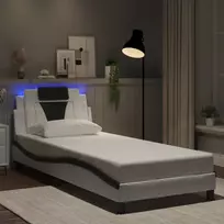 Lovos rėmas, Viana, su LED be čiužinio, baltas ir juodas, 90x190cm