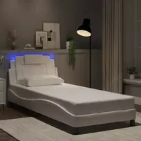 Lovos rėmas, Viana, su LED be čiužinio, baltos spalvos, 90x200cm