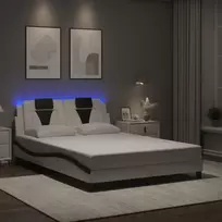 Lovos rėmas, Viana, su LED be čiužinio, baltas ir juodas, 120x200cm