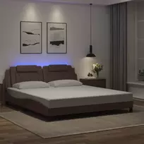 Lovos rėmas, Viana, su LED be čiužinio, rudos spalvos, 180x200cm