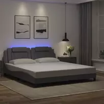 Lovos rėmas, Viana, su LED be čiužinio, pilkos spalvos, 180x200cm