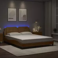 Lovos rėmas su LED be čiužinio, Zadar, kapučino spalvos, 160x200cm