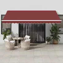 Automatinė ištraukiama markizė su LED, bordo spalvos, 450x350cm
