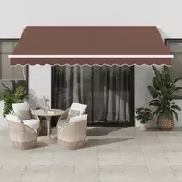 Automatinė ištraukiama markizė su LED, rudos spalvos, 400x350cm