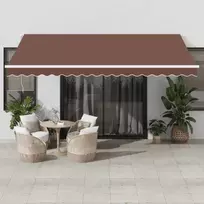 Automatinė ištraukiama markizė su LED, rudos spalvos, 450x350cm