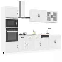Virtuvinių spintelių komplektas, 7 dalių, Kalmar, balta