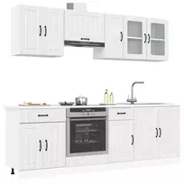 Virtuvinių spintelių komplektas, 8 dalių, Lucca, balta