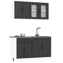 Virtuvinių spintelių komplektas, 4 dalių, Lucca, juoda