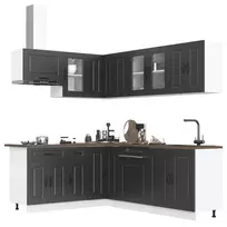 Virtuvinių spintelių komplektas, 11 dalių, Kalmar, juoda
