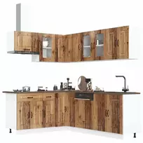 Virtuvinių spintelių komplektas, 11 dalių, Kalmar, medienos